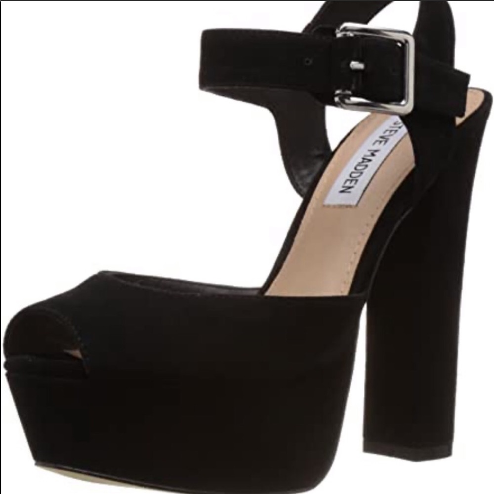 Super comfy Steve Madden black platform heels